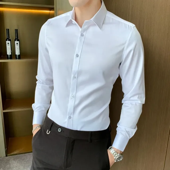 Men's%20Luxury%20Navy%20Satin%20Dress%20Shirts%202023%20Brand%20New%20Slim%20Fit%20Long%20Sleeve%20Shirt%20for%20Men%20Business%20Casual%20Strech%20Chemise%20Homme%20-%20Image%206