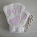 Winter Warm Cartoon Cat Paw Gloves For Women Girls Thermal Fingerless Gloves Cute Soft Short Plush Half Finger Gloves 1Pair. 