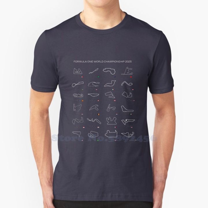 All F1 Race Tracks Circuits Calendar For 2023 High-Quality T-Shirt