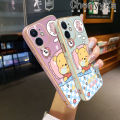 Chenyyka For iPhone 6 6s 6 Plus 6s Plus Case Cartoon Winnie the Pooh New Design Plating Phone Case Square Edge Pattern Shockproof Soft Shell Full Cover Camera Lens Protection Case.