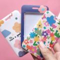 Fashion Flower Women Card Protector Cover Case Card Holder Neck Strap with Lanyard Badge Holder Work ID Card Bus ID Card Holder.