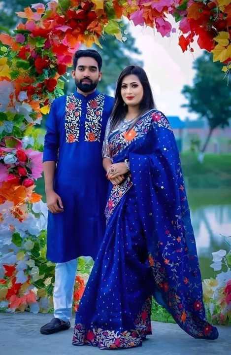 Couple Set/Matching dress/Couple&Family Sets/Sari And Panjabi