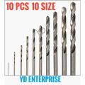 BITS-MINI DRILL BITS  10 Pcs 10 Size. 