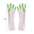 1 Pair Cleaning Gloves Non-Slip Waterproof PVC White Long Sleeve Dishwashing Rubber Gloves Kitchen Supplies Kitchen Clean Tool. 