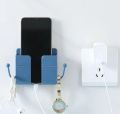 1pcs Wall Mounted Organizer Storage Box Remote Control Mounted Mobile Phone Plug Wall Holder Charging Multifunction Holder Stand. 