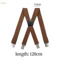 Mens Suspender Pants Supplies for Belt Loops Elastic x Shaped Suspender Camel Color.