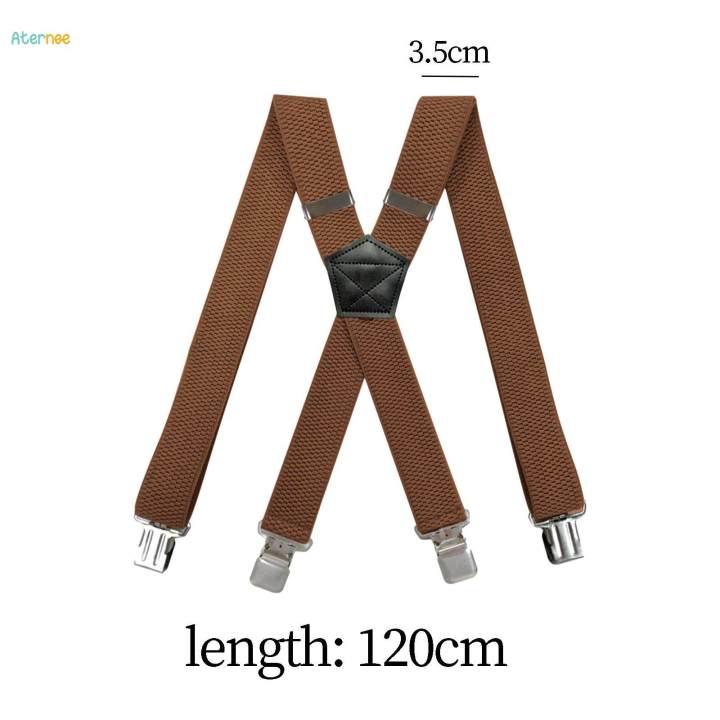 Mens%20Suspender%20Pants%20Supplies%20for%20Belt%20Loops%20Elastic%20x%20Shaped%20Suspender%20Camel%20Color%20-%20Image%205