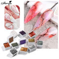 【The Edge of Beauty】Monja 12 Color/et Nail olid Watercolor Pigment Metallic Glitter Powder Blooming Gradient DIY Manicure Decor. 