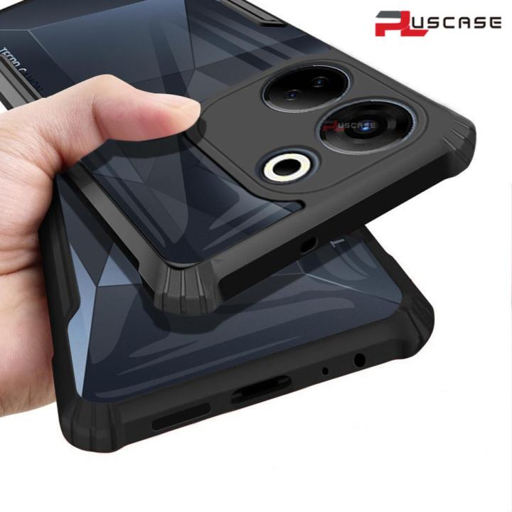 PlusCase for Tecno Camon 20 4G / Camon 20 Pro 4G Case Air Cushion Hard Clear Shockproof Back Cover