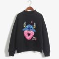Turtleneck Hoodie Disney Stitch Funny Women Harajuku Cute Lilo and Stitch Anime Sweatshirt Manga Streetwear Hoody Female. 