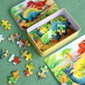 Halloween New Children 60 Pieces Wooden Puzzle Kids Cartoon Animal Vehicle Wood Toy Jigsaw Baby Early Educational for Birthday Gift ToysDolls Accessories.