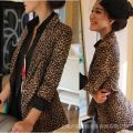 Leopard Print 2024 Mid-Length Korean Style New Women's Slim Fit plus Size Coat Small Suit One Button Small Suit Spring Wear. 