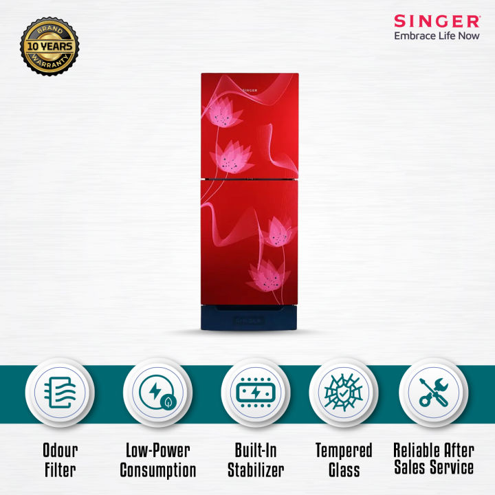 SINGER Top Mount Refrigerator  FTDS230-RG  231 Ltr  Red