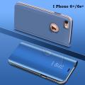 Apple iPhone 6 Plus / 6s Plus Smart Luxury Plating Clear View Mirror Leather Stand Flip Cover.
