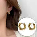 Thick Metal Hoops Earrings Statement Piece Y2k Style Irregular Shape Wave Hoop Earring Cold Color Exaggeration Design Metal Hoop Earring for Daily Wear Party Accessory Street Style Fashion Gift For. 