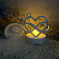 Plaster Mould Candlestick Mold Easy-to-Use Love Ribbon Design DIY Supplies Silicone Mold Heart Shape Cement Silicone Cement.