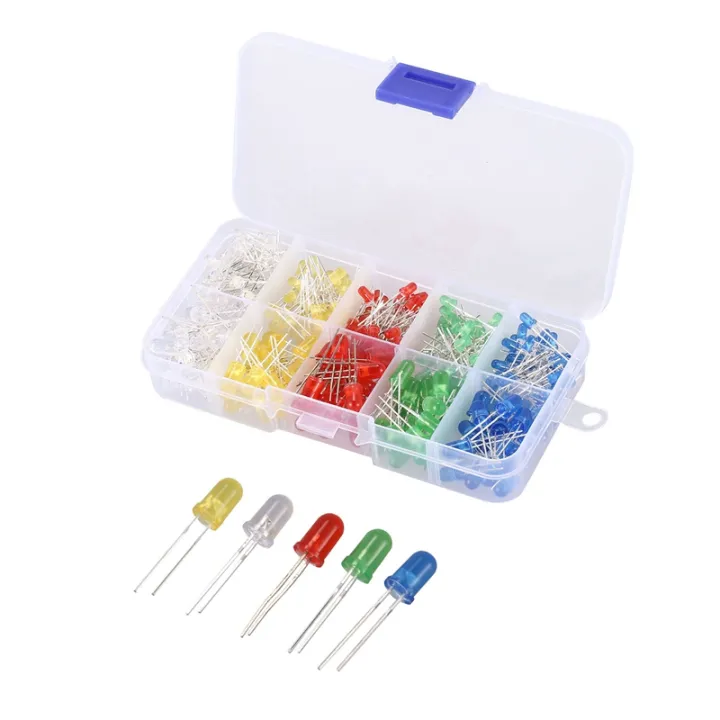 400%20Pcs%203mm%205mm%20LED%20Light%20Diode%20White%20Yellow%20Red%20Blue%20Green%20Assortment%20Kit%20for%20Arduino%20-%20Image%203