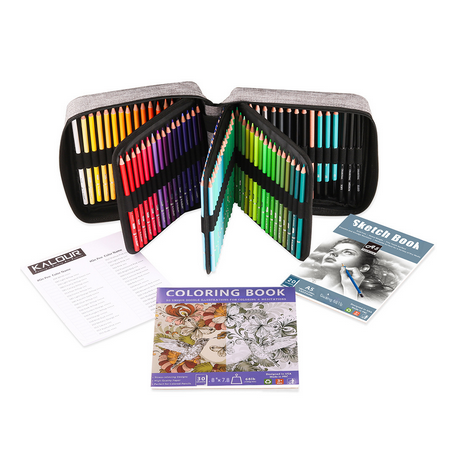 KALOUR%20132%20Colored%20Pencils%20Set,with%20Adult%20Coloring%20Book%20and%20Sketch%20Book,Artists%20Colorless%20Blender,Zipper%20Travel%20Case,Soft%20Core,Ideal%20for%20Drawing%20Sketching%20Shading,Art%20Supplies%20for%20Beginners%20Kids%20-%20Image%202