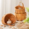 QUTDI Retro Durable Hand Woven Wooden For Kitchen Gardens Vegetable Flower Pot Letter Basket Flower Nasket Storage Basket Wall Basket.