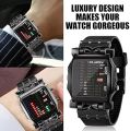 Colorful LED Waterproof Digital Screen Silicone Time Sport Wrist Binary Luxurious Watch. 