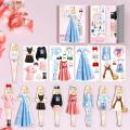 Magnetic Replacement Clothing Magnetic Puzzle Toy Princess Paper Sticker Dress-Up Dolls Pretend Play For Girls Toy Gift stikers.