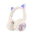 AKZ-51 Wireless Bluetooth CAT Headphone For Girls LED Glowing Light Sports and Gaming Headphones. 