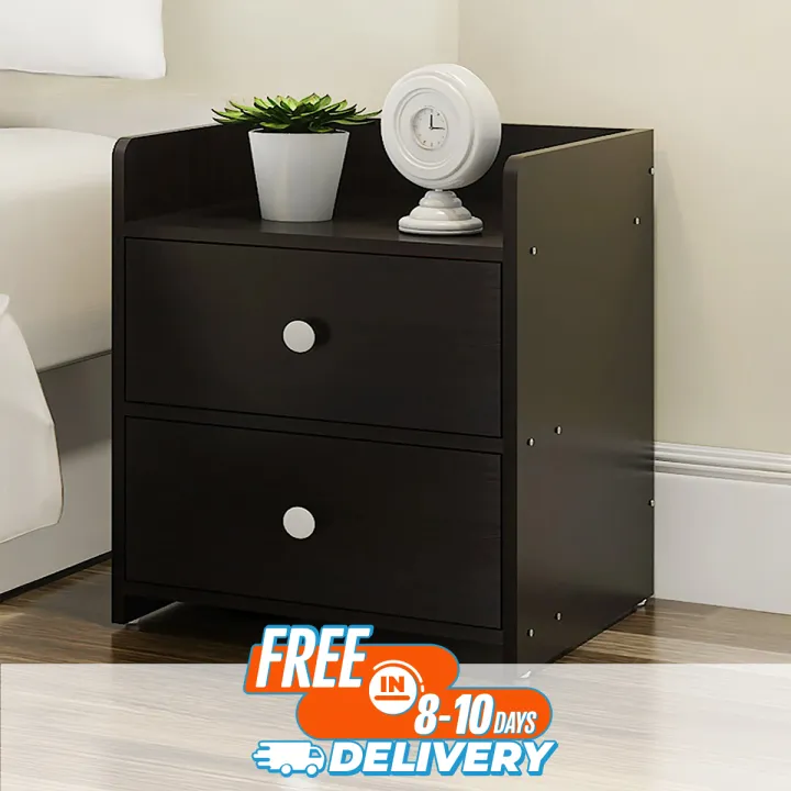 L16 Table Indispensable - Bed Side Table with Two Large Drawer Size- L16 + W16 ...