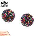 Carat Drop Earrings Round Design Retro Female Beaded Jewelry Earrings. 