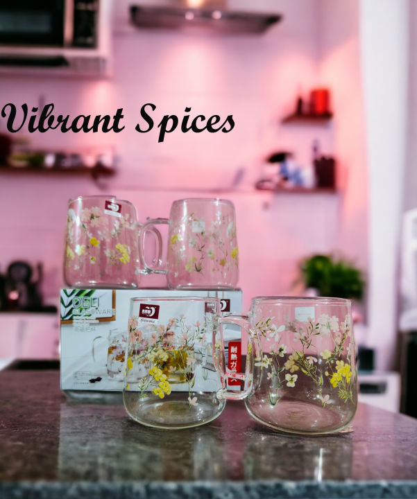 new 520ml Heat-resistant thickened glass cup with simple large-capacity drinking cup 4pcs set