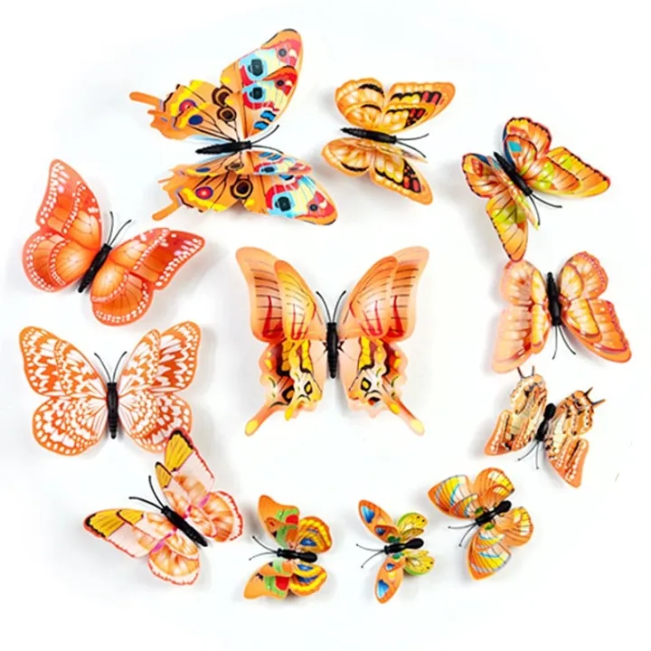 12%20Pcs%203D%20Double%20Wings%20Butterfly%20Wall%20Stickers%20-%20Image%203