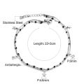 ASON Double Layers Anklet White Shell Butterfly Charm Anklets On Leg For Women Beach Accessories Stainless Steel Jewelry.