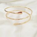 Alloy Spiral Armband Swirl Upper Arm Cuff Armlet Bangle Bracelet Egyptian Costume Accessory for Women Gold Silver Color. 