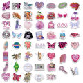 58pcs Y2K Style Vaporwave Stickers Cute Kawaii Decals For Girls Suitcase Scrapbook Notebook Phone Guitar Stickers Kids Toys. 