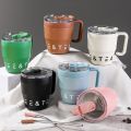 480ml Coffee Cup with Straw Lid Stainless Steel Thermos Mug for Hot Cold Drinks Water Tea Milk Office Outdoor Portable Bottle. 