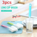 Draduo Sponge Cleaning Brush,Detachable Long-Handled Sponge Cleaning Cup Brush,Vacuum Cup Cleaning Brush Bottle Cooler Cleaning Tool, Plastic Long Handle (green handle 3 Packs). 