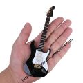 Mini Electric Guitar Model Miniature Decoration Musical Instruments with Case and Stand. 