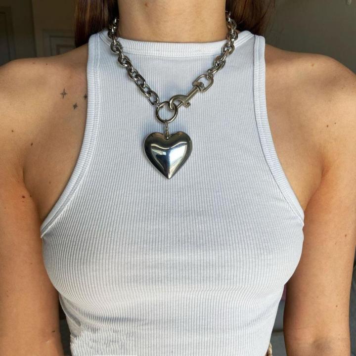 Rope%20chain%20necklace%20Hyperbole%20Exaggerated%20pendant%20necklace%20Glass%20pendant%20necklace%20Y2K%20fashion%20necklace%20Heart%20Beads%20chain%20necklace%20Unisex%20necklace%20Necklaces%20for%20Party%20necklace%20Fashion%20jewelry%20Gift%20for%20men%20Necklace%20for%20women%20-%20Image%203