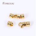 18K Gold Plated Brass Lobster Clasps For Pearl Necklace Making,End Beads Cap Connector Clasps For DIY Jewellery Crafts. 