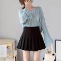 Womens Mini Pleated Skirt High Waisted Skater Tennis Skirts Girls Cheerleader School Uniform for Party, Date, Anniversary - Black L. 