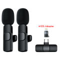 【Ready Stock+FREE Shipping+COD】 Lavalier Microphone K9 wireless mic 2.4GHZ mini mirophone suitable for recording interviews live video buckle collar microphone.
