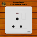3 Pin Round Socket / AC Socket / 15A  Socket (Regular series). 
