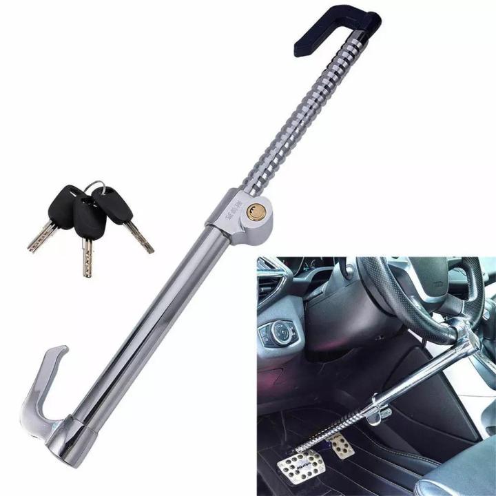 Car Steering Wheel Lock High Security Stainless Steel Steering Wheel Locks Double Hook Locks for Almost Cars