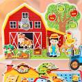 Wooden Sensory Board Life Scene Development Busy Board for Birthday Gifts Boys Girls. 