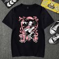 Anime Cartoon T Shirt Women Demon Slayer Kimetsu No Yaiba Clothes Streetwear Print Loose Tops Korean Summer Black T-shirt.