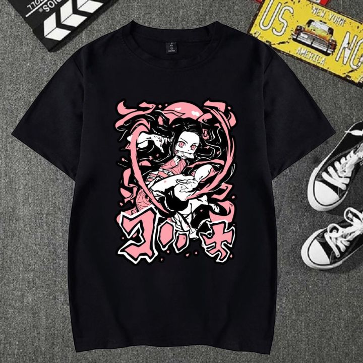 Anime%20Cartoon%20T%20Shirt%20Women%20Demon%20Slayer%20Kimetsu%20No%20Yaiba%20Clothes%20Streetwear%20Print%20Loose%20Tops%20Korean%20Summer%20Black%20T-shirt%20-%20Image%203