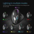 ZELOTES F36 Vertical Mouse 2.4G Bluetooth Ergonomic 4000DPI 8 Mute Buttons Programming Gaming Mouse for Laptops Computer PC Mice.