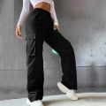 Cargo Pants Women Plus Size Belt Less High Waisted Wide Leg Trousers Straight Leg Relaxed Style Trousers Trousers.