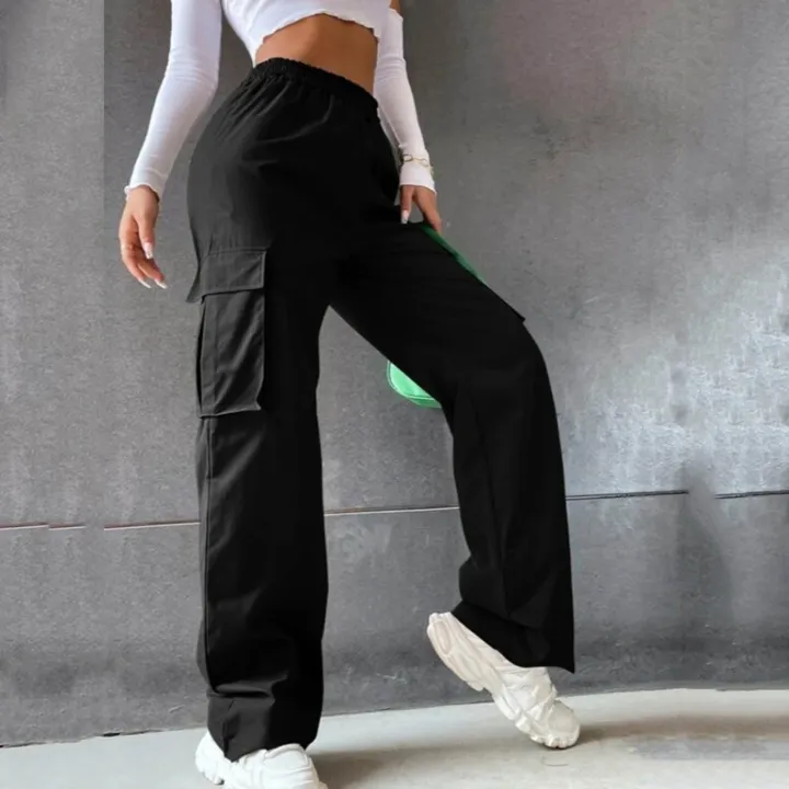 Cargo%20Pants%20Women%20Plus%20Size%20Belt%20Less%20High%20Waisted%20Wide%20Leg%20Trousers%20Straight%20Leg%20Relaxed%20Style%20Trousers%20Trousers%20-%20Image%202