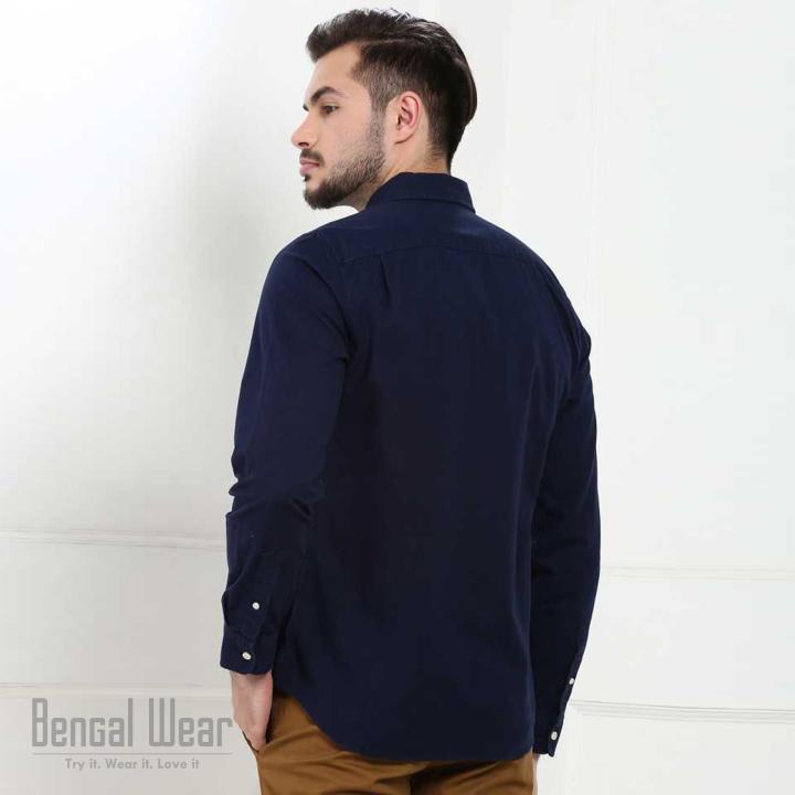 Trendy%20Dark%20Blue%20Long%20Sleeve%20Casual%20Shirt%20-%20Image%204