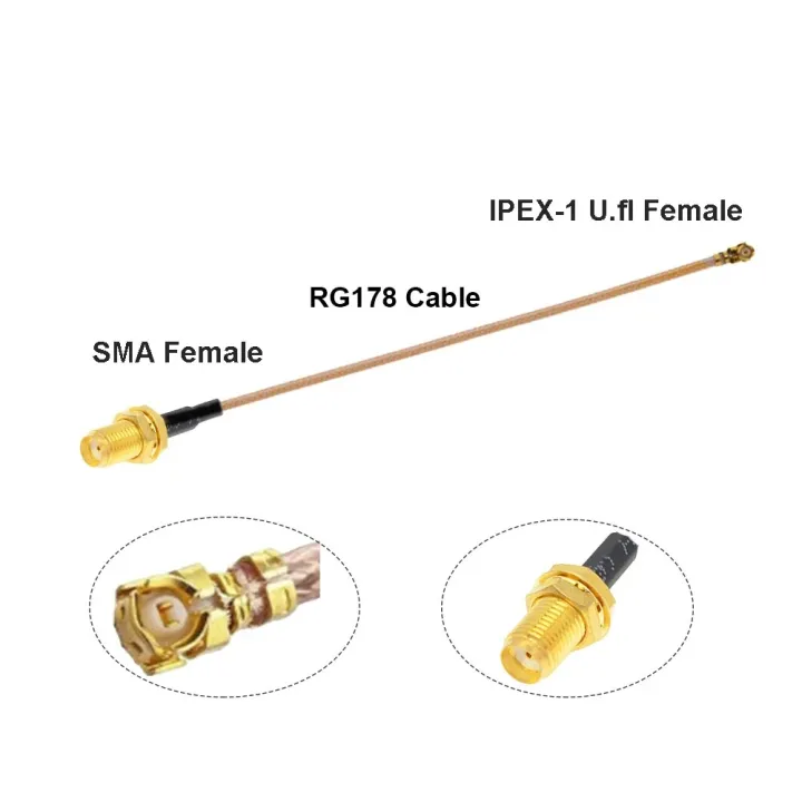 BEVOTOP%202pcs%20IPEX%20Cable%20uFL/u.FL/IPX/IPEX-1%20Female%20to%20SMA%20Female%20WIFI%20Antenna%20RF%20Cable%20RF1.13/RG178%20Pigtail%20Extension%20-%20Image%205